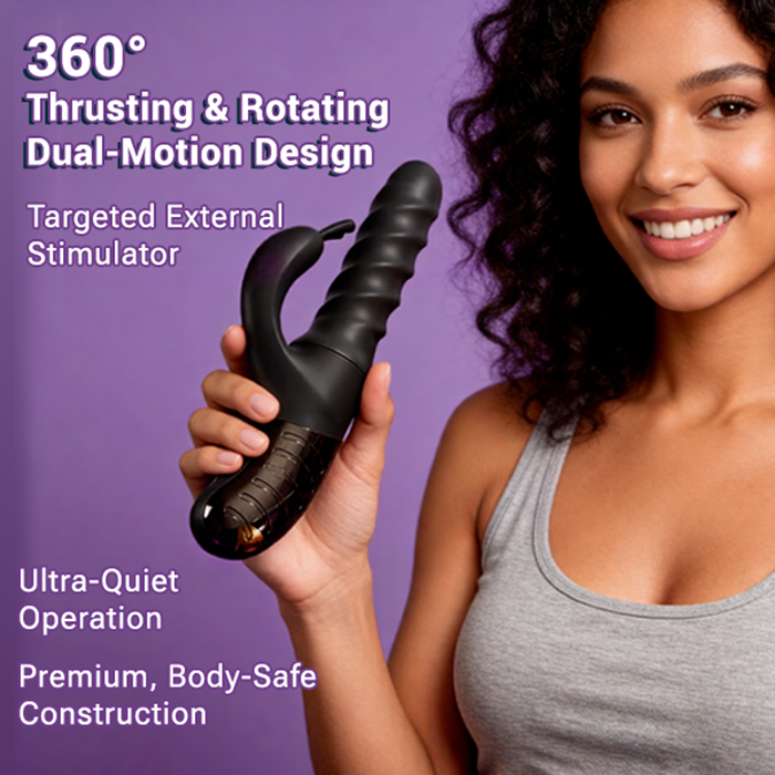 🔥Thrusting 360 °& Rotating Vibrator – Dual Motor G-Spot & Clit Stimulator