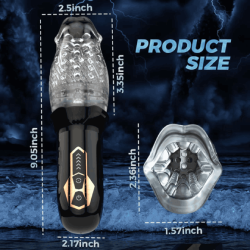 TORNADO Male Masturbator 5-Frequency Rotation 10 Speeds Vibration Oral Sex Cup