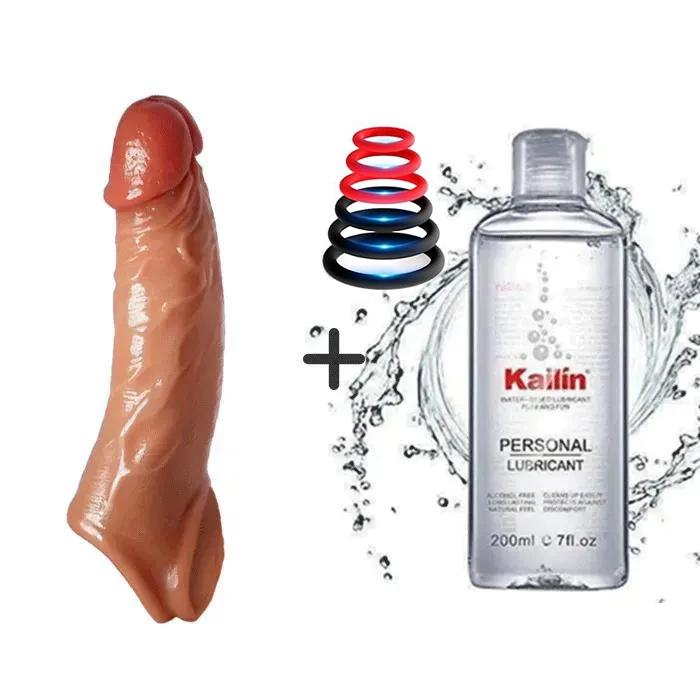 APP Controlled 9 Vibrating Penis Extender Sleeve With Cock Ring