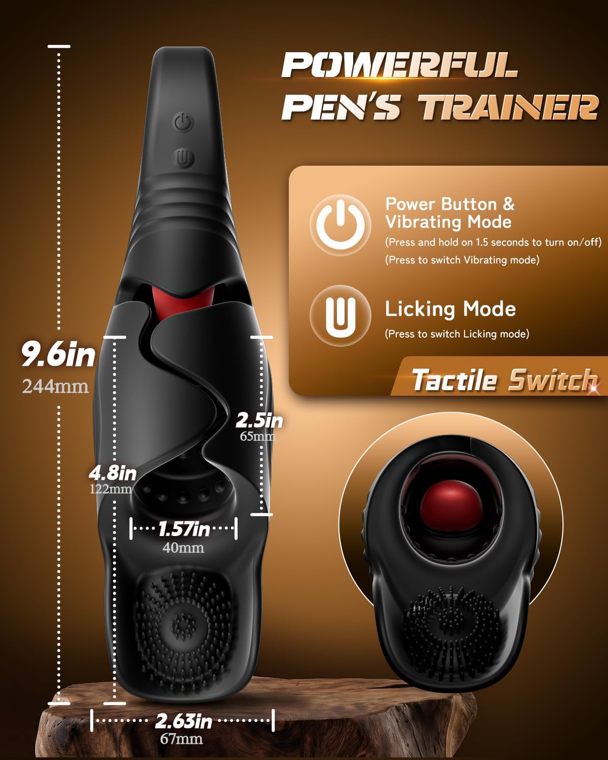 4-in-1 Male Glans Licking Exerciser with 10 Vibration and Licking Modes