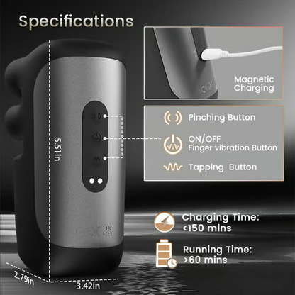 Evans - Automatic 10 Finger Pinchin & Tapping for Massage Therapy Penis Vibrator