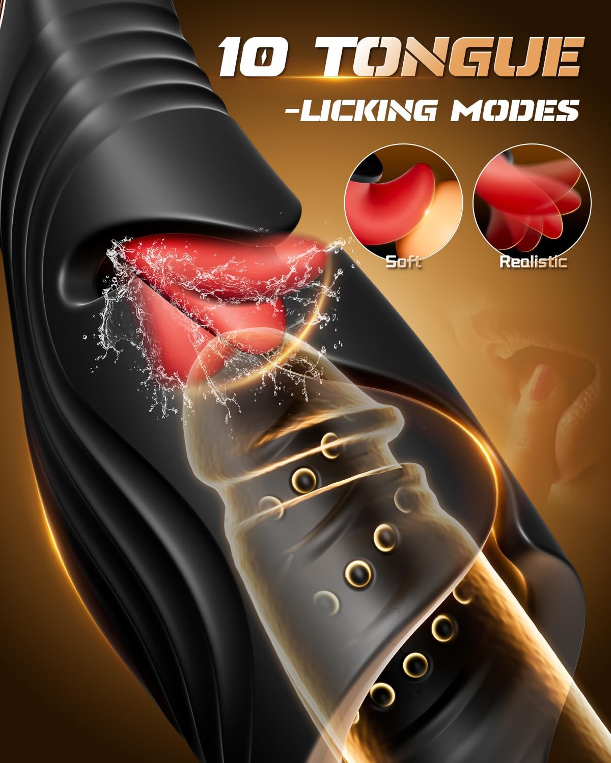 4-in-1 Male Glans Licking Exerciser with 10 Vibration and Licking Modes