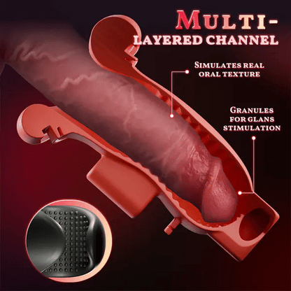Enchantment - 9 Vibrations 4 Suctions Clamping Suction Oral Simulation Male Masturbator【❤️Discreet Shipping】