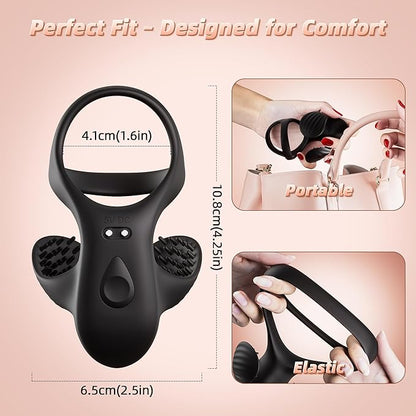 Vibrating Cock Ring Mens Sex Toys, Silicone Penis Ring Vibrator Sex Toys for Mens Testicles Stimulator, 9 Vibration Modes Adult Toys for Men Women, APP Control Male Sex Toy
