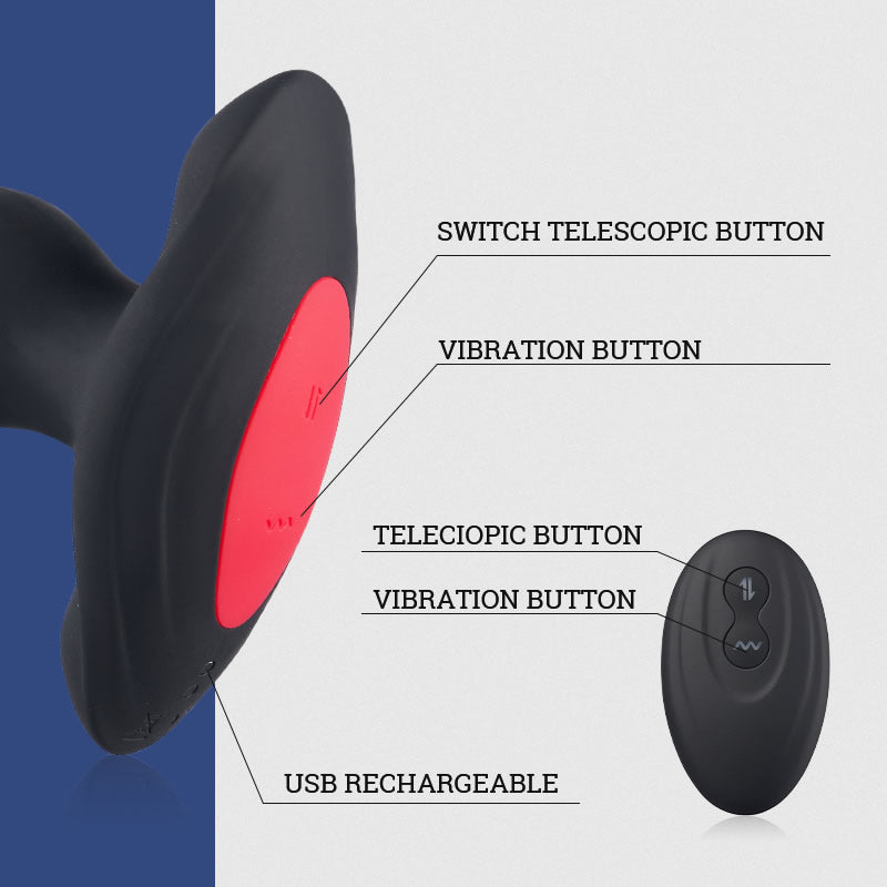 3 Thrusting 10 Vibrations Anal Plug with Remote Controller