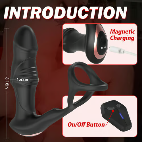 Blossom - 9 Wriggling Swaying Male Prostate Toy with Big Glans