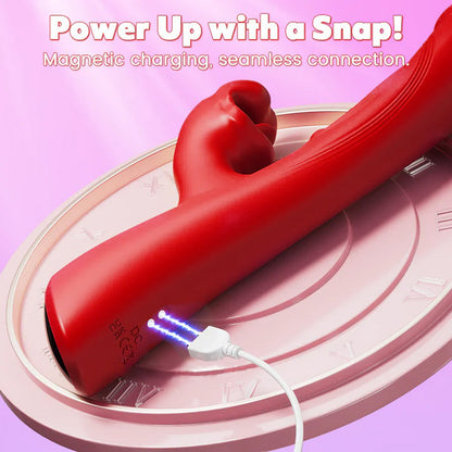 Pulsekiss - Rabbit Vibrator with Tongue G-spot Triple Tap & Clitoral Kiss For Dual Pleasure