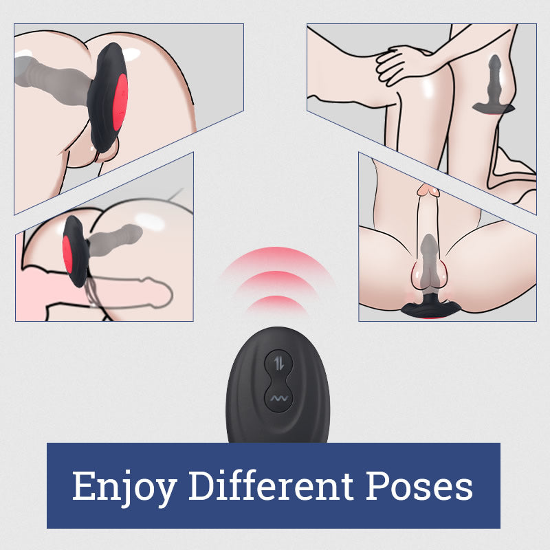 3 Thrusting 10 Vibrations Anal Plug with Remote Controller