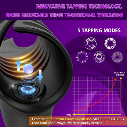 Penis Vibrator with Tapping & Vibrating Function