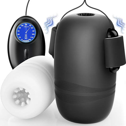 Sexoralab 6IN1 Male Masturbator 2 Pack Male Vibrator Penis Pump Stroker Pocket Pussy with CVT & Visual Controller, 8 Vibrating & 12 Frequencie