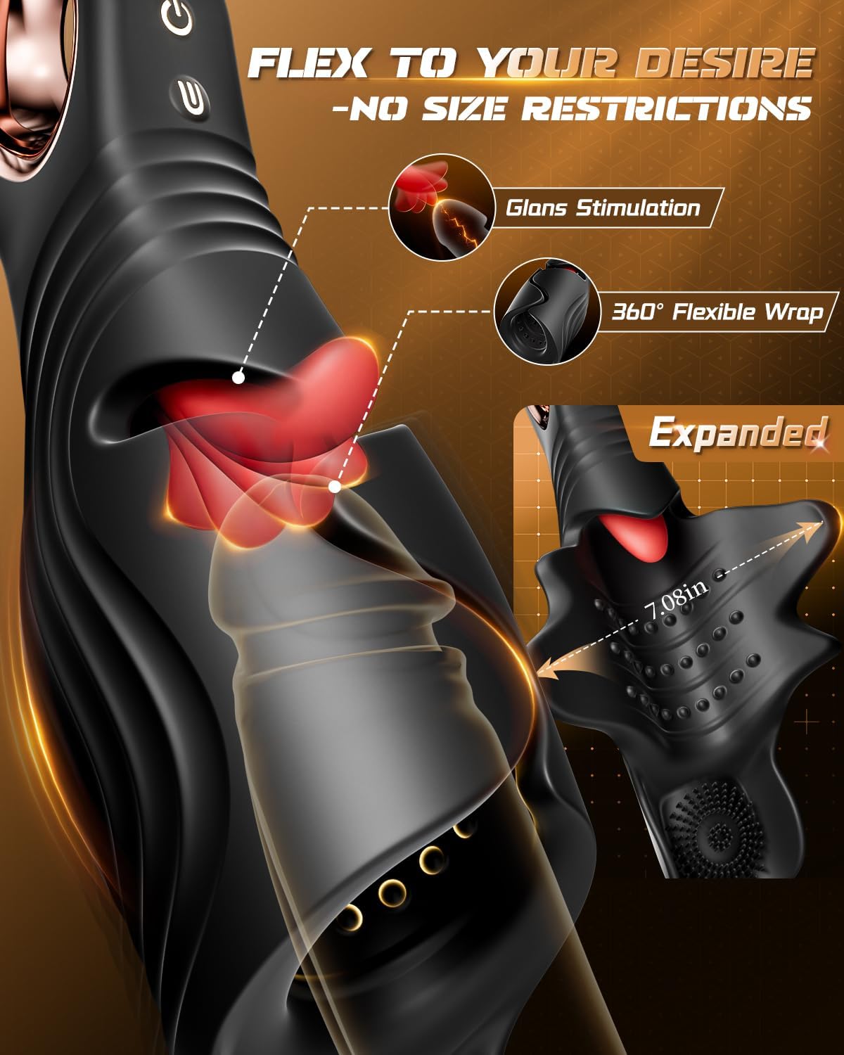 4-in-1 Male Glans Licking Exerciser with 10 Vibration and Licking Modes
