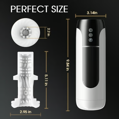 Wearable 7 Thrusting & Vibrating Heating Vocable Masturbation Cup