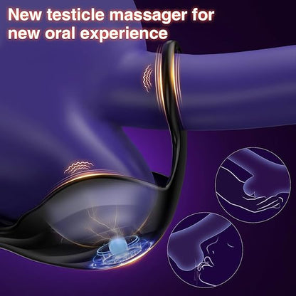 9 Tension Shock Flapping Thrusting Vibrating Cock Ring Anal Vibrator Dildo