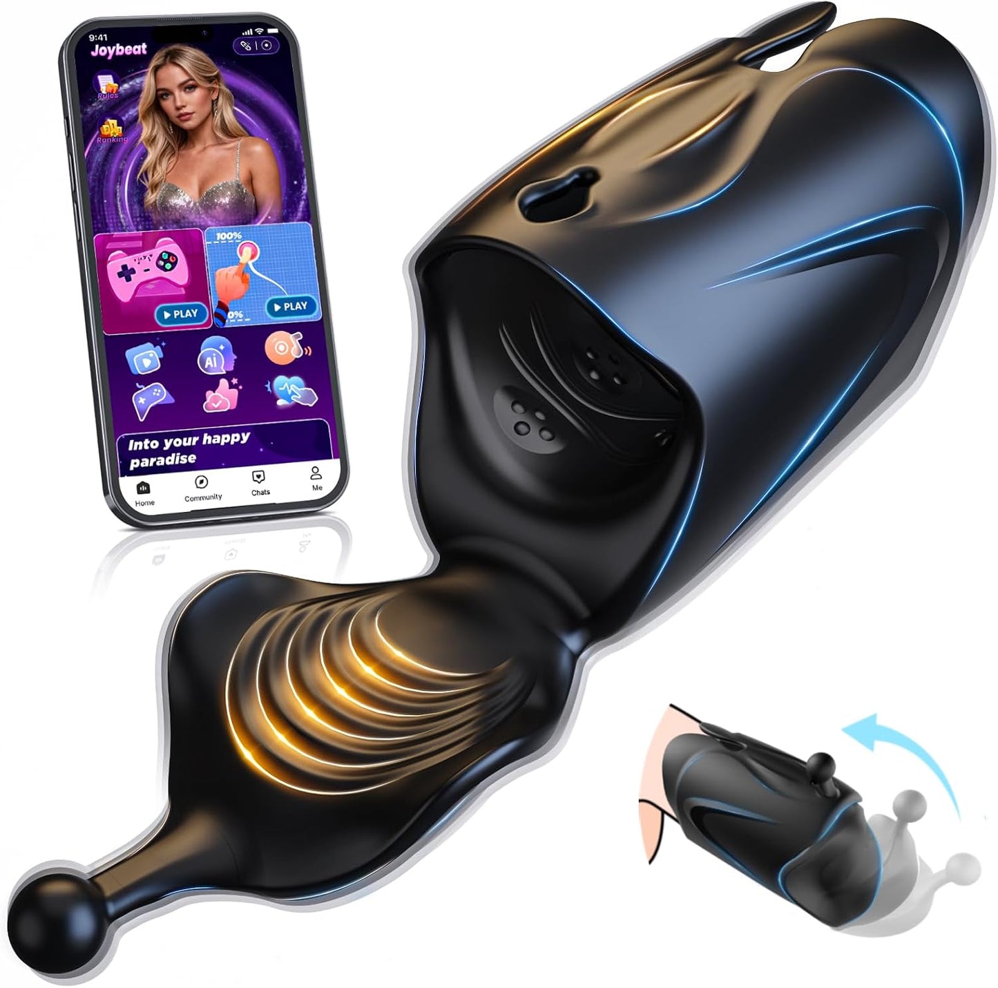 [HOT SALE] 2-Motor Penis Glans Training 10-Vibration Masturbation Cup