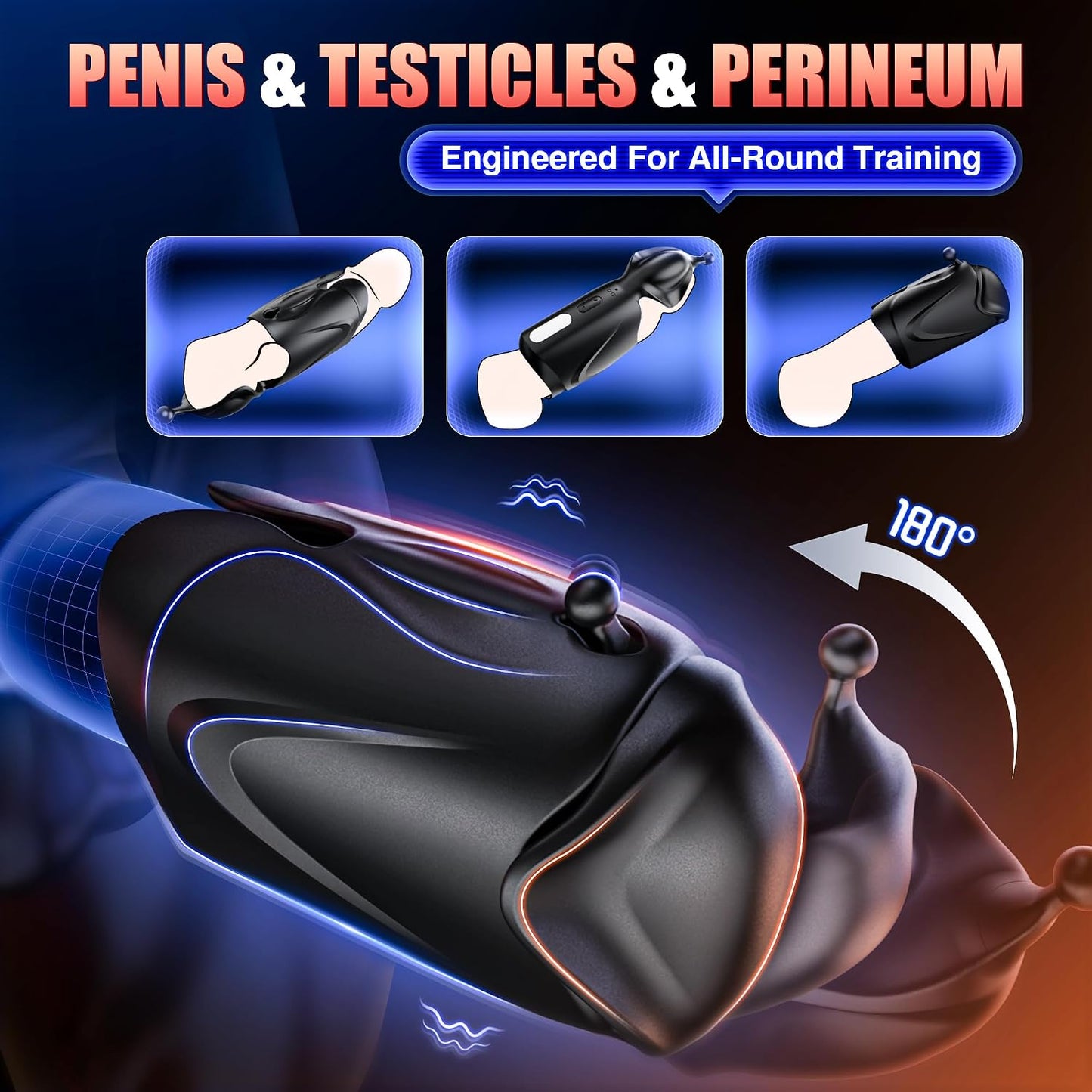 [HOT SALE] 2-Motor Penis Glans Training 10-Vibration Masturbation Cup