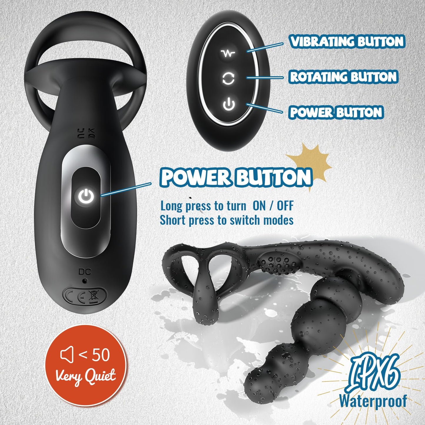 High Speed Rotation & Vibration Prostate Massager