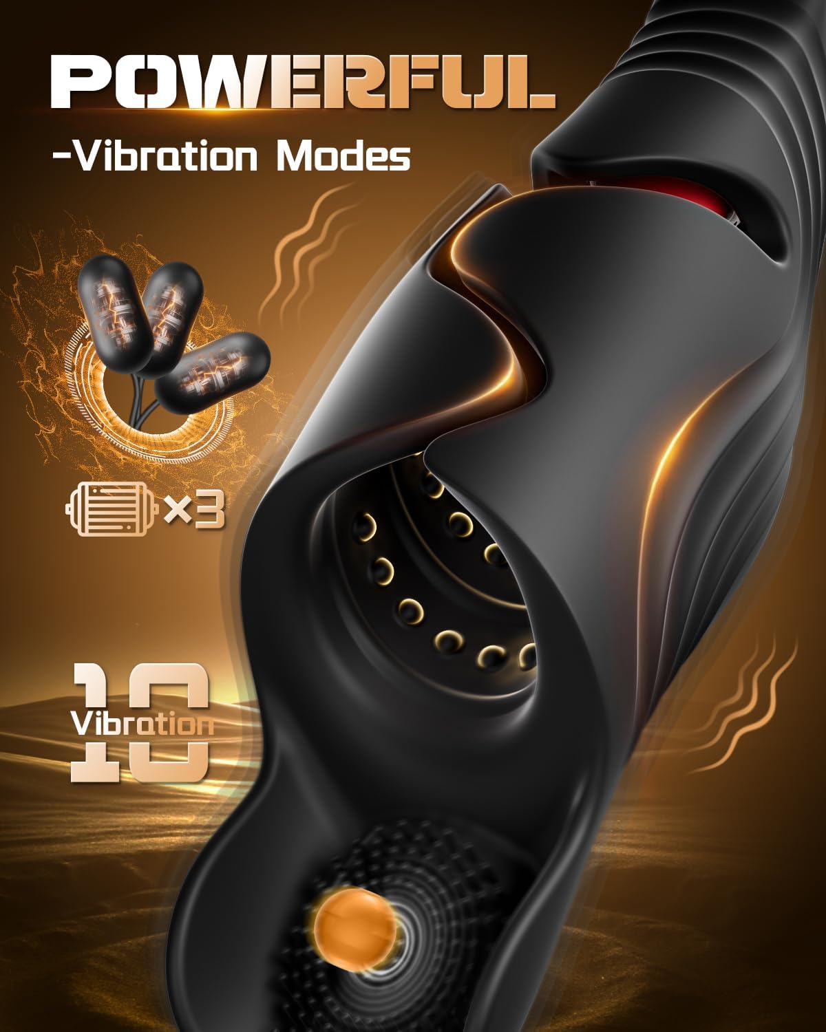 4-in-1 Male Glans Licking Exerciser with 10 Vibration and Licking Modes