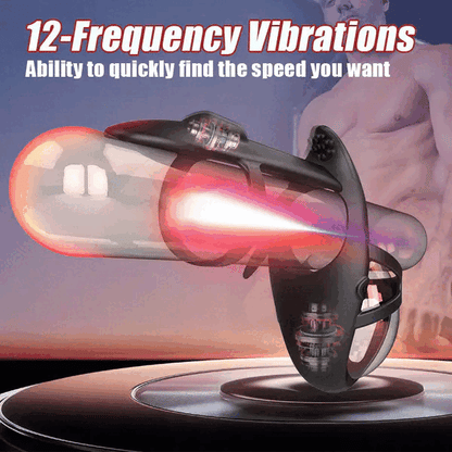 Sexoralab 12 Vibrating Wearable Erection Cock Ring with C & G-Spot Stimulation for Couple Fun