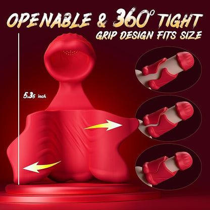 SexoralabDual Lip Grip Trainer Men Sex Toy with 9 Vibration Modes, 360° Full-Surround Blowjob Penis Vibrator
