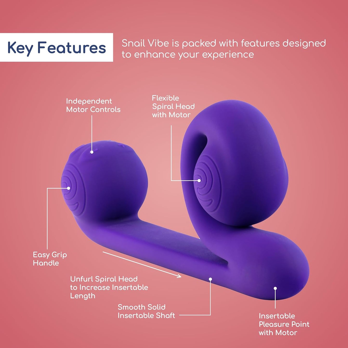 Snail 9.5-inch powerful vibrating masturbator features 7 vibration modes