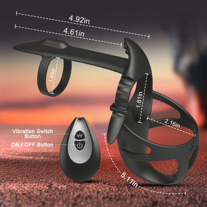 Sexoralab 12 Vibrating Wearable Erection Cock Ring with C & G-Spot Stimulation for Couple Fun