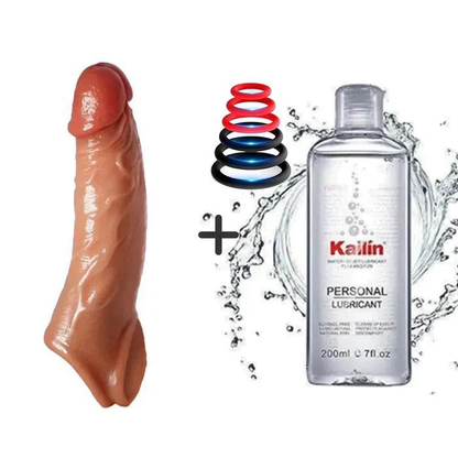 APP Controlled 9 Vibrating Penis Extender Sleeve With Cock Ring