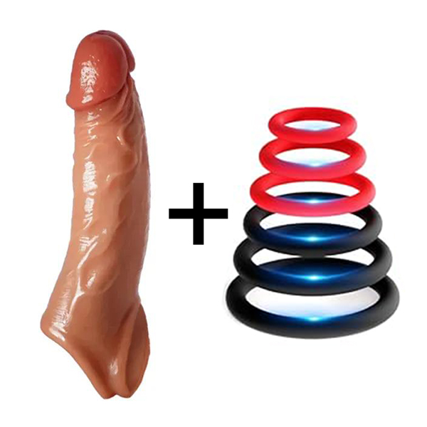 APP Controlled 9 Vibrating Penis Extender Sleeve With Cock Ring
