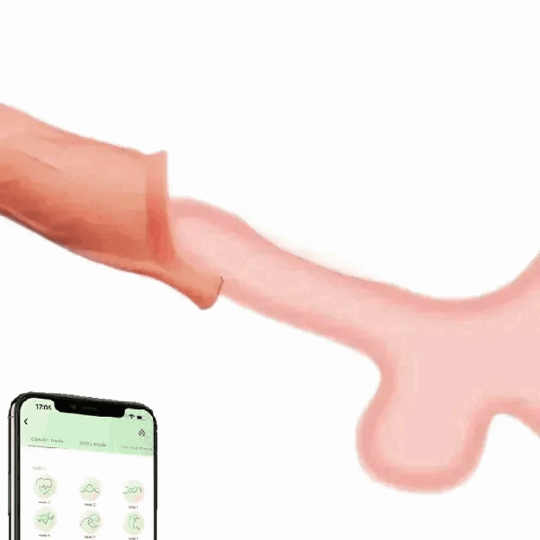 APP Controlled 9 Vibrating Penis Extender Sleeve With Cock Ring
