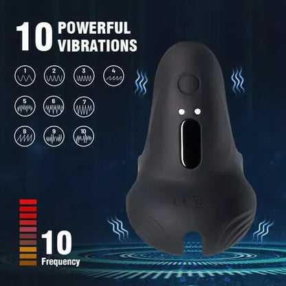 [HOT SALE] 2-Motor Penis Glans Training 10-Vibration Masturbation Cup